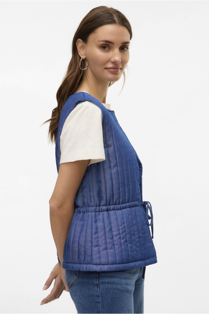 VMVILBA S/L WAISTCOAT WVN BTQ 10322533 MEDIUM BLUE DENIM